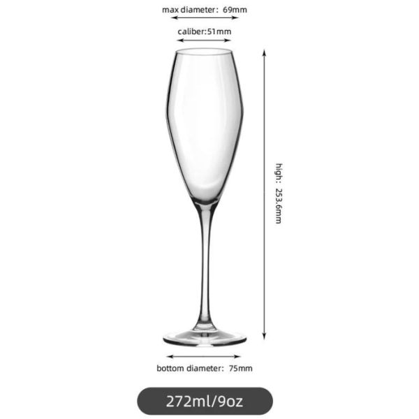 Custom Wedding Banquet 9oz Champagne Flute Glass Crystal Glassware Gift Packing