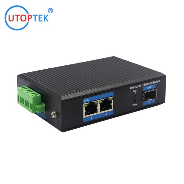 Unmanaged industrial 2x10/100/1000Base-T POE+ 30W to 1x1000M-Fx SFP DIN Rail sfp switch converter