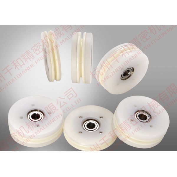 Ivory White Combined Wheel Ceramic Wire Guide Pulley For Coil Winding Machine