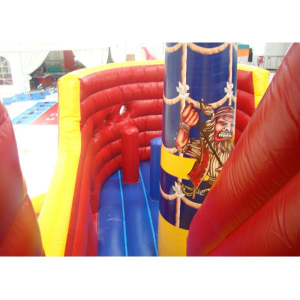 Manufacturer Inflatable Pirate Ship Bouncy House With Slide Inflatable Obstacle Course