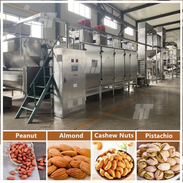 Automatic Control System Nuts Roasting Cooling Processing Machine Continuous