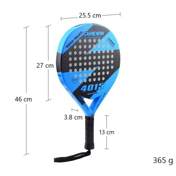 3k Round Carbon Beach Padel Racket Custom Grip Fiberglass Tennis Padel Spain Racket