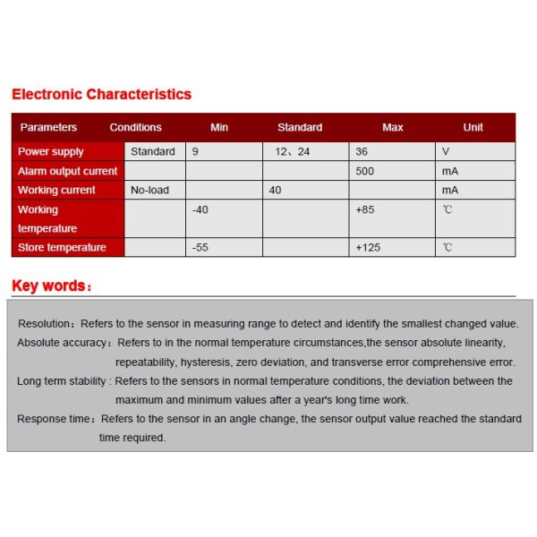 SCA131A Dual Axis EN61000 Digital Tilt Motion Sensor MCU 120g
