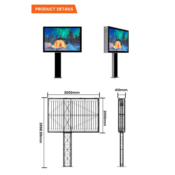 High brightness 8000nits p3 p4 p5 p6 3840hz highway digital electronic led billboard for advertising