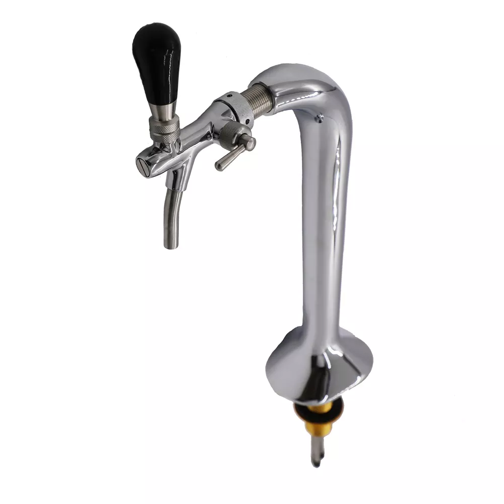 One Way Chrome Plated Single Faucet Beer Tower For Brass Beer Dispenser