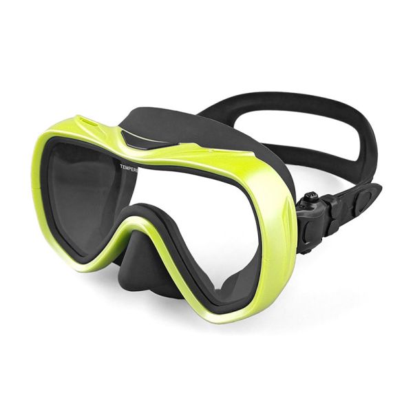 Deep Sea Freediving Snorkel Mask Underwater Liquid Silicone Reinforced PC Frame