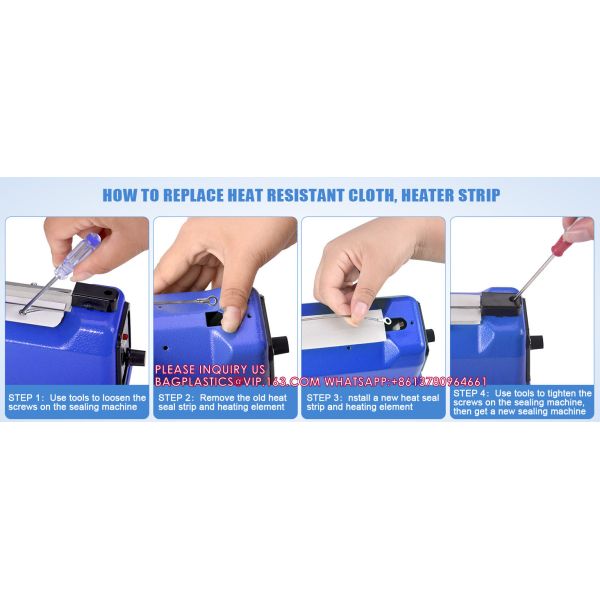 16 Inch Impulse Bag Sealer, Manual Poly Bag Sealing Machine W/Adjustable Timer Electric Heat Seal Closer