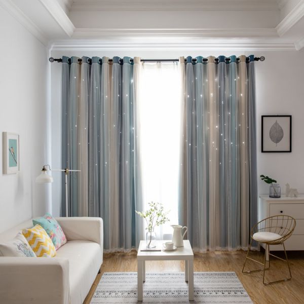 Blackout Coffee Textured Shower Cotton Curtain Fabric