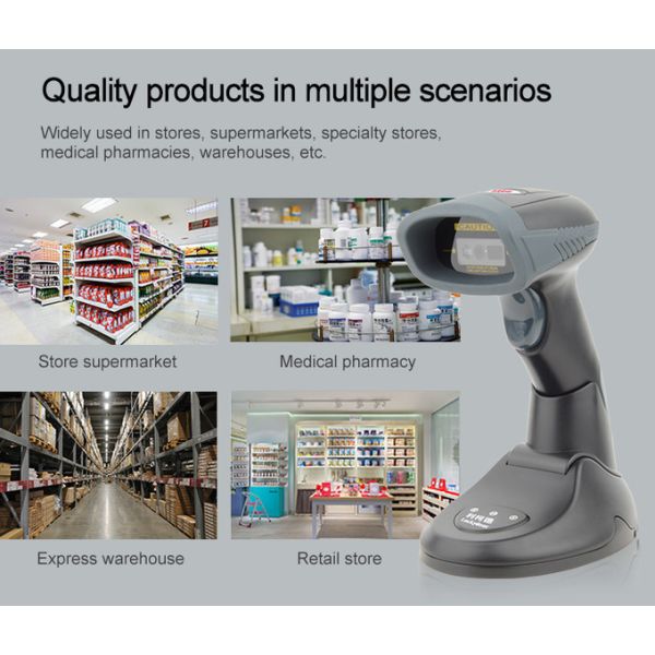 Wireless Bluetooth 2D Barcode Scanner Fast Decoding For Supermarket Store / Grocery Store