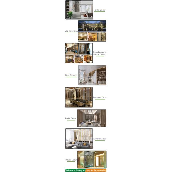 High End Wall Art Stainless Steel Divider Screen Partition For Bedroom Design