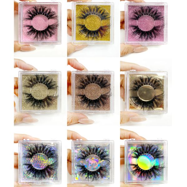 Natural Black 3d 25mm Mink Lashes , Reusable 3d Strip Lashes