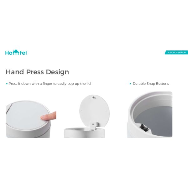 OEM Office Touch Garbage Can Waste Bin 3L Desktop Mini Stainless Steel