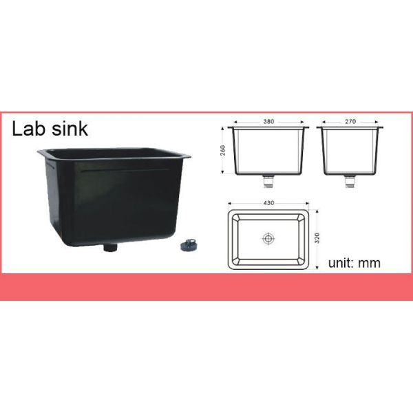 Commercial Furniture Lab PP Sink 440 X 340 X 346 Mm Size Long Life Span
