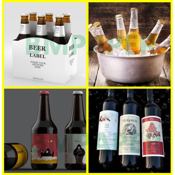 68g 70g Metllized Wet Strength Beer Paper For Wine Label High Gloss 600 x 900mm