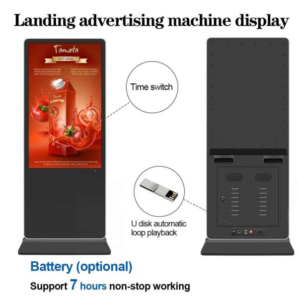 VETO 43 49 55 Inch 4K Indoor Floor Standing Kiosk Digital Signage And Advertising Display For Shopping Mall Retail Store