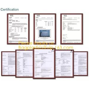 YANTAI BAGEASE ECO-FRIENDLY PACKAGING PRODUCTS CO.,LTD. Certifications