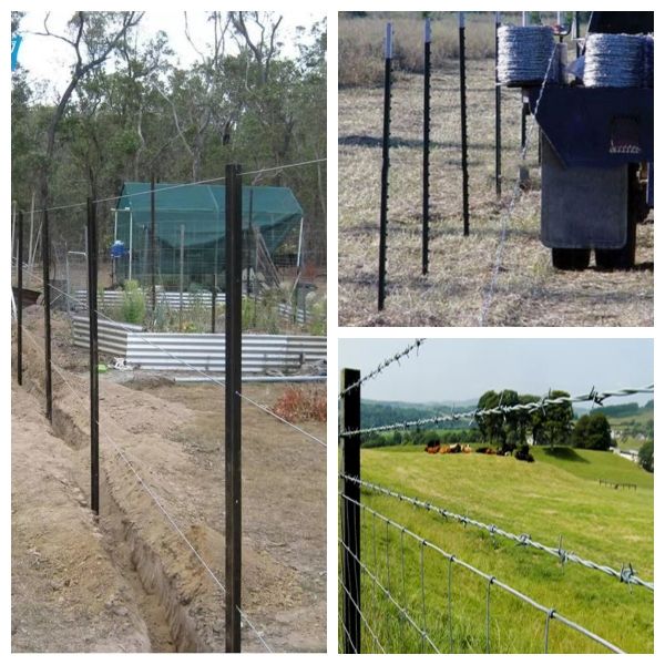Secure Livestock Black And Green Y Post 0.8-2.04kg/M Adaptable To Wire Mesh Barriers.