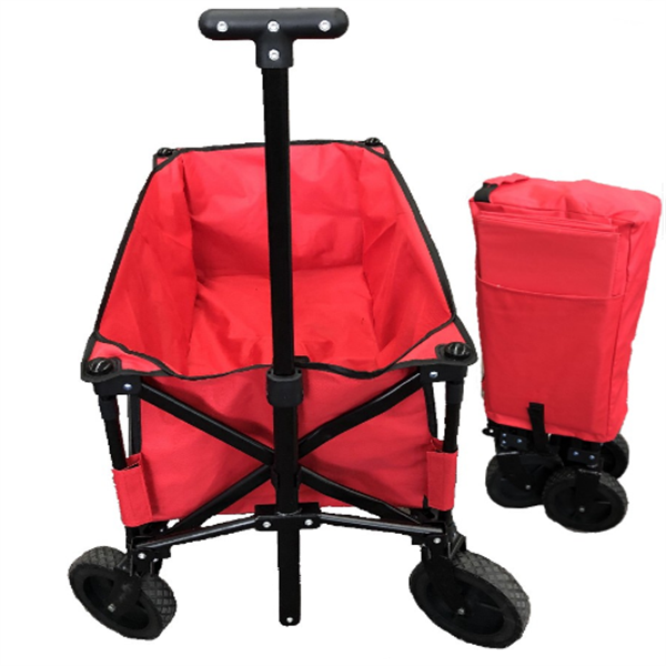 Outdoor Folding Wagon Trolley 600D Collapsible Utility Cart With Wheels