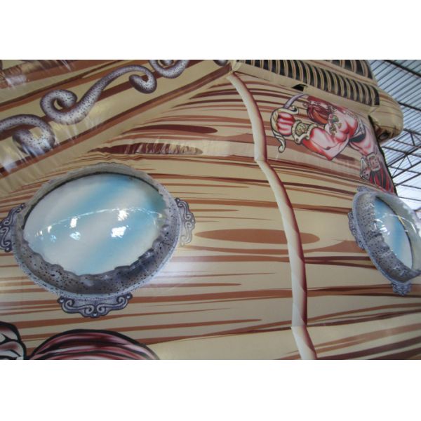 Big Dinosaur Inflatable Pirate Ship With Slide Enviroment - Friendly