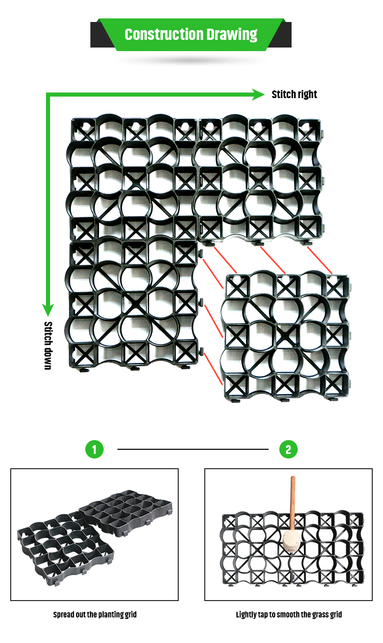 Durable Grassland Stabilization Plastic Grid for Long-Lasting Ground Stabilization