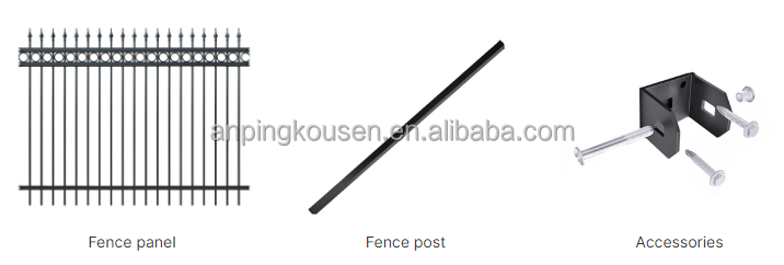 Rust-Proof Galvanized Wrought Iron Fence with Heat Treated Pressure Treated Wood Type