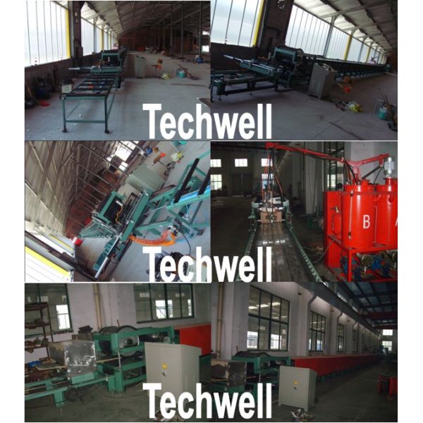 Continuous Rubber Belt PU Sandwich Panel Production Line For 30 - 100mm PU Sandwich Panels