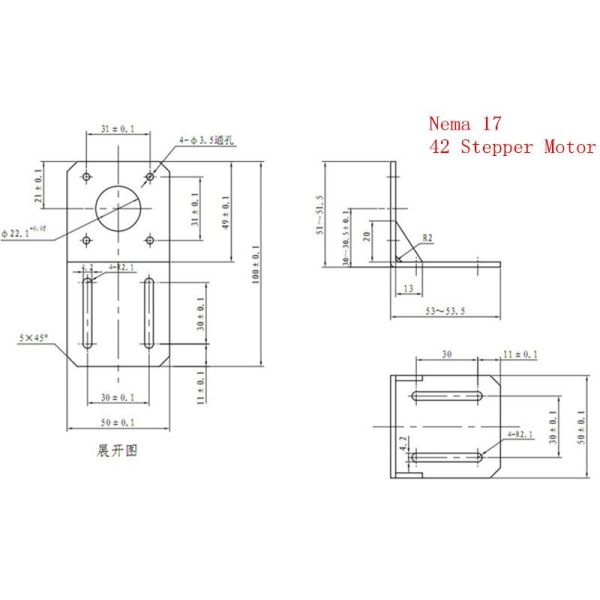 NEMA17 NEMA23 Stepper Motor Mounting Bracket Aluminum Fixed Seat Fastener