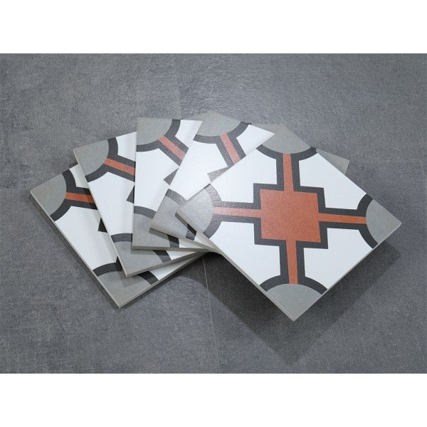 20x20cm Red Gray Ceramic Rustic Tile for Indoor Floor