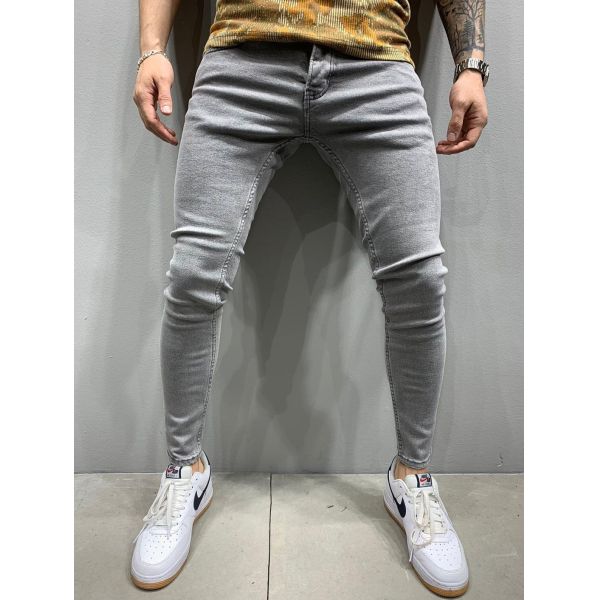 Casual Skinny Jeans Trousers Classica Denim Pants Washed Stretch Jeans for Men