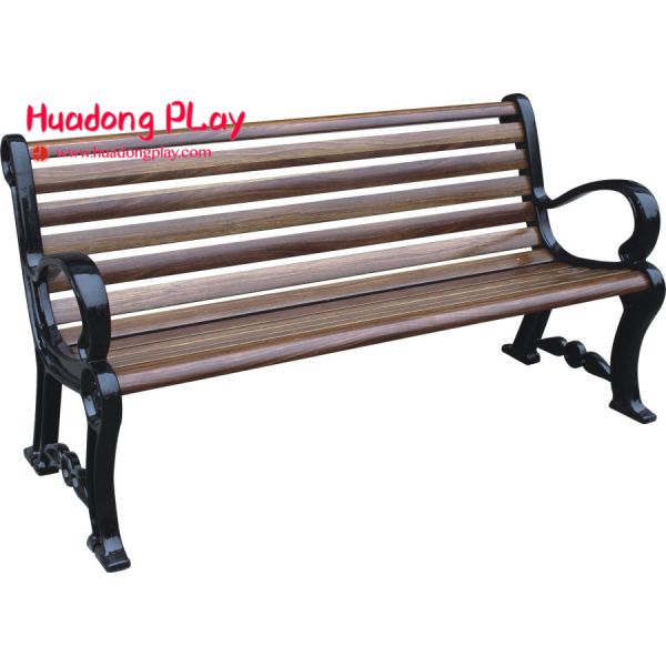 Commercial Grade Weatherproof 3 Seater Outdoor Benches Resting In Garden Red Brown