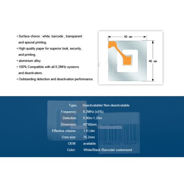 Checkpoint Hot sale Reliable high sensitivity self adhesive eas label rf anti theft sticker