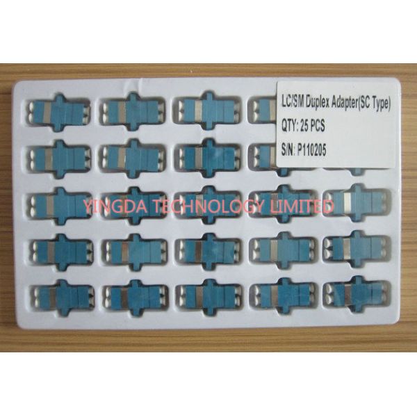 PBT Fiber Optic Adapter LC Duplex SC Footprint Type Blue Single Mode High Density