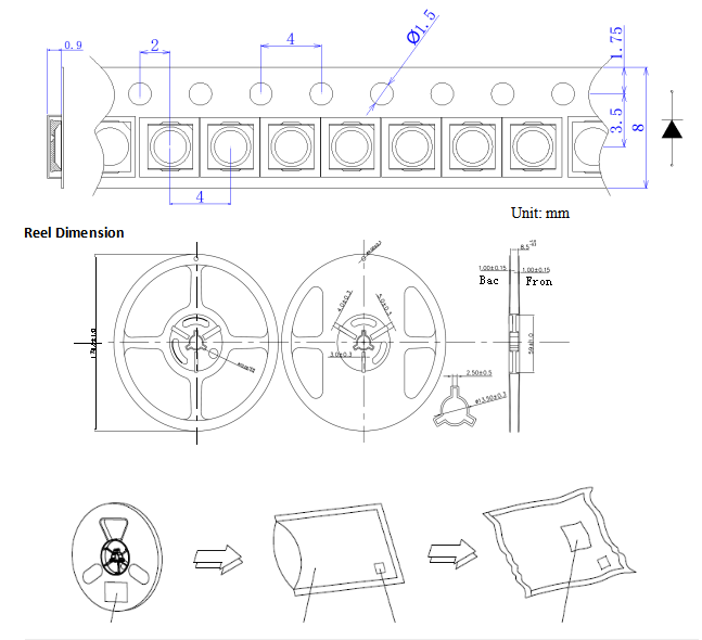 3030 EMC SMD LED Chip 1W 3V 6V Micro Led Chip 170-180lm
