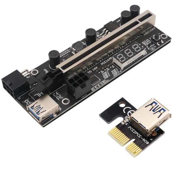 PCIE Riser 1x To 16x Graphic Extension With Temperature Sensor For Bitcoin