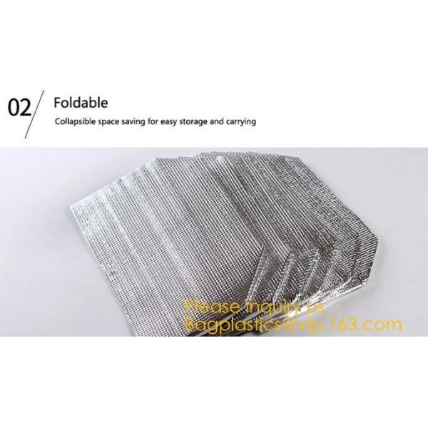 Foldable Lunch Insulated Cooler Bag Heated Food Delivery Bag Thermal Pizza Delivery Cooler Bag