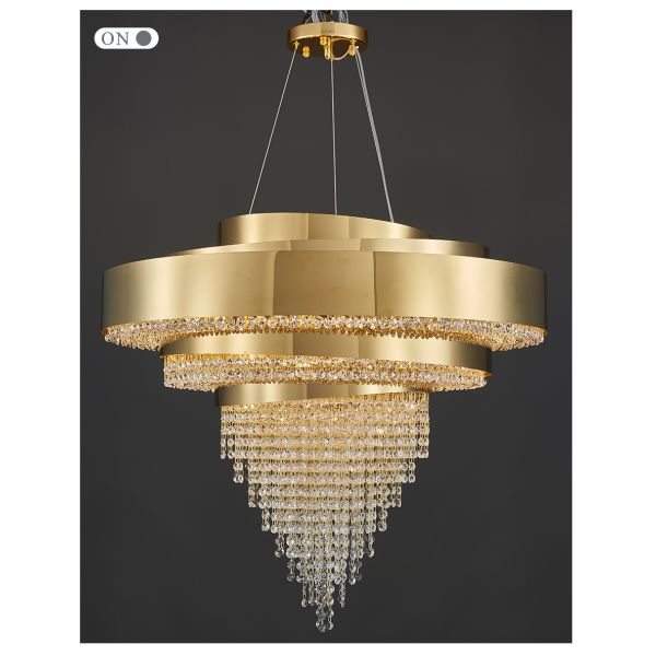 Modern led chandelier living room decoration home decor lights round large dining light(WH-CY-244)