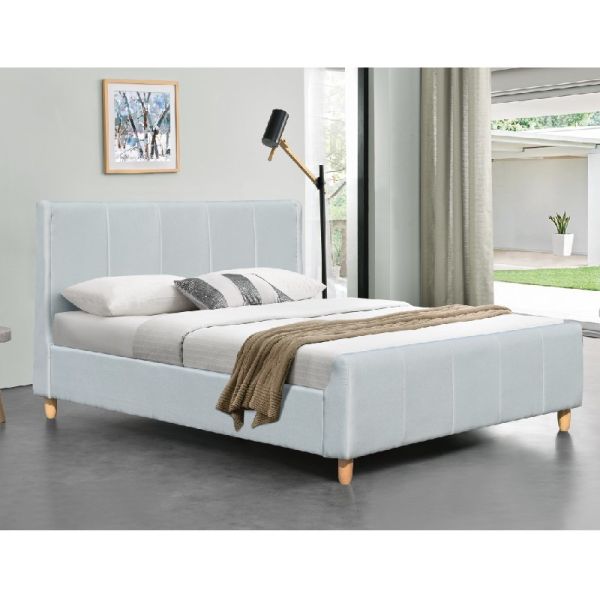 Stitched Linen Fabric Upholstered Bed Frame Doubel Size EN1725