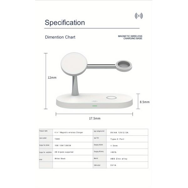 4-in-1 Wireless Charging Station for iPhone iWatch and AirPods