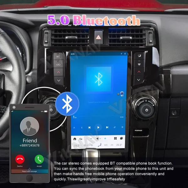 2 Din Android Multimedia Car GPS Toyota 4runner Radio Stereo 2009-2019 Carplay Receiver