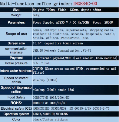 15 . 6 Inch Coffee Vending Machine , Electronic Payment Desk Coffee Machine