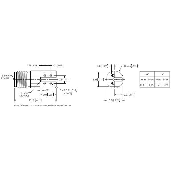 3.5mm RF Coaxial Connector Soldering 34GHz Precision RF Connectors