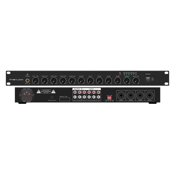 1U Design Public Address System Amplifier , PA System Pre Amplifier