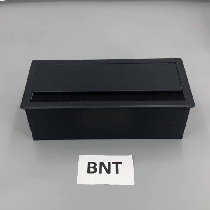 China Conference office room used aluminum table brush desk grommet box wholesale
