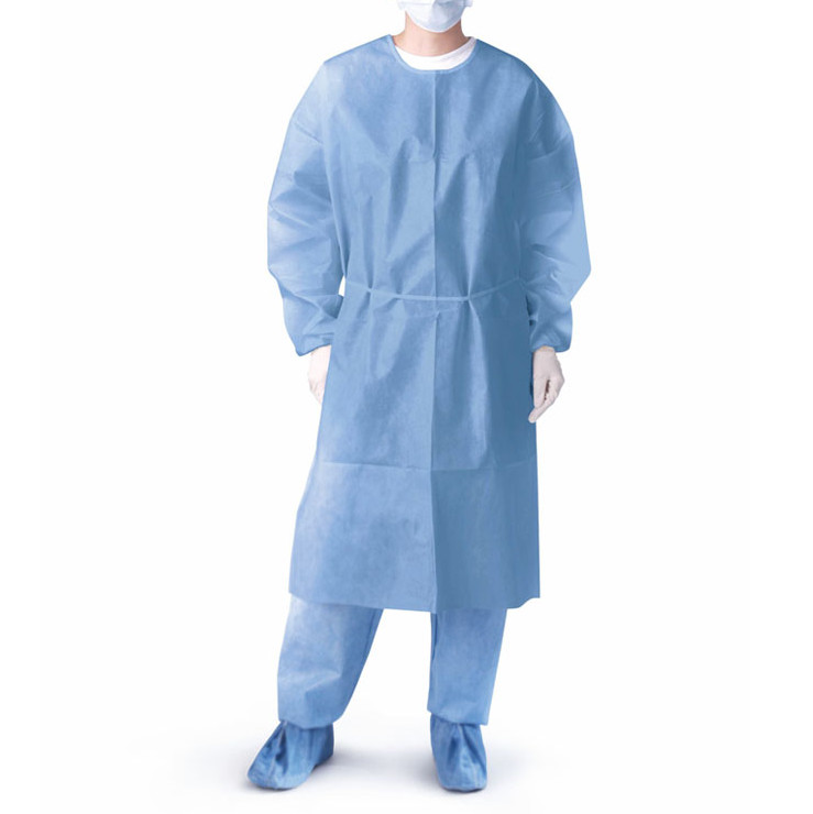Lab Coat SMS Work Wear Pocket Uniform Scrub Knee Length Non Woven Disposable
