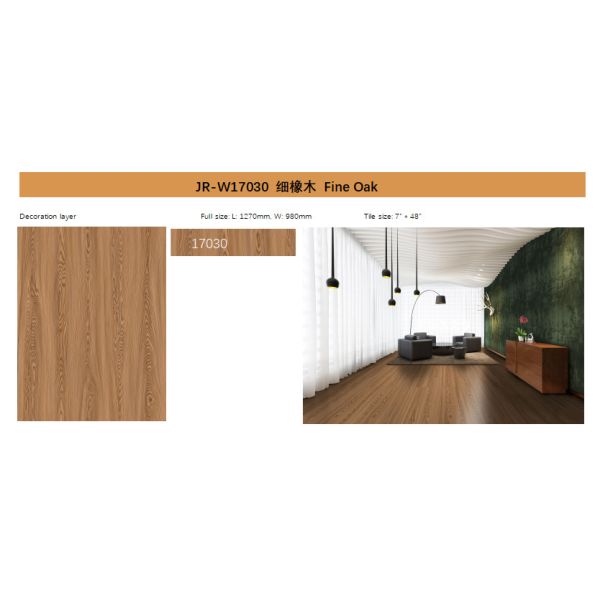 High Stability 5.5mm SPC Click Flooring 1220x183mm Fine Oak Burlywood Wood Grain GKBM JR-W17030