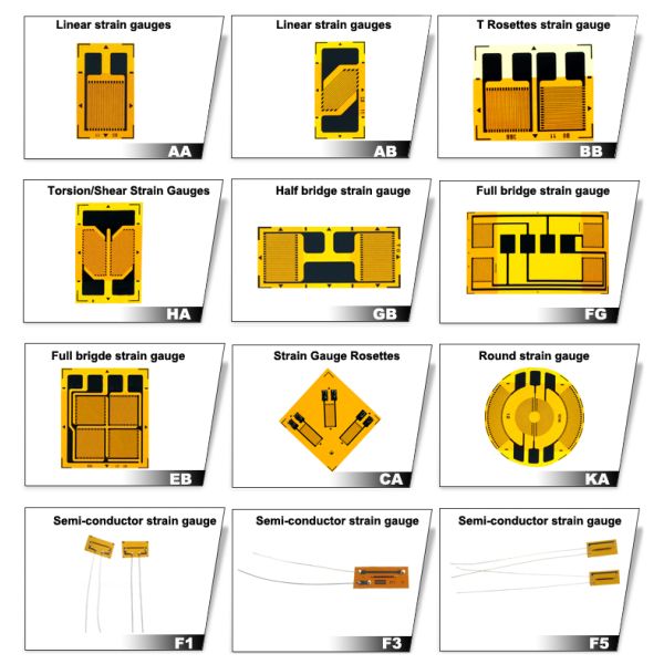 BF350-3BB Dual Grid half bridge Strain Gauges Perpendicular Strain Gauges