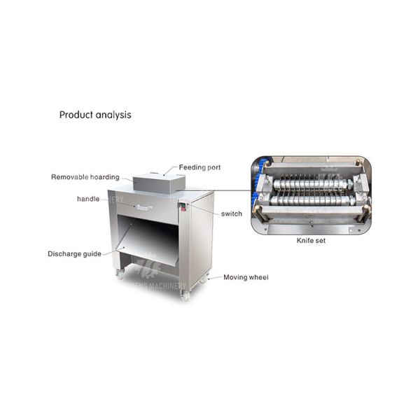 380V 2.2KW Canteen fresh meat slicing machine chicken neck duck neck slicing machine meat slicing machine