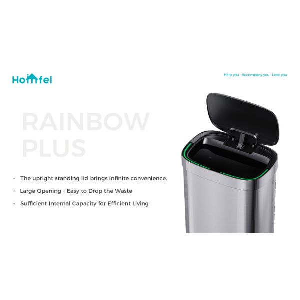 Smart Sensor Automatic 20L 16L Square Touchless Stainless Steel Sensor Trash Bin Intelligent with Batteries Required Yes