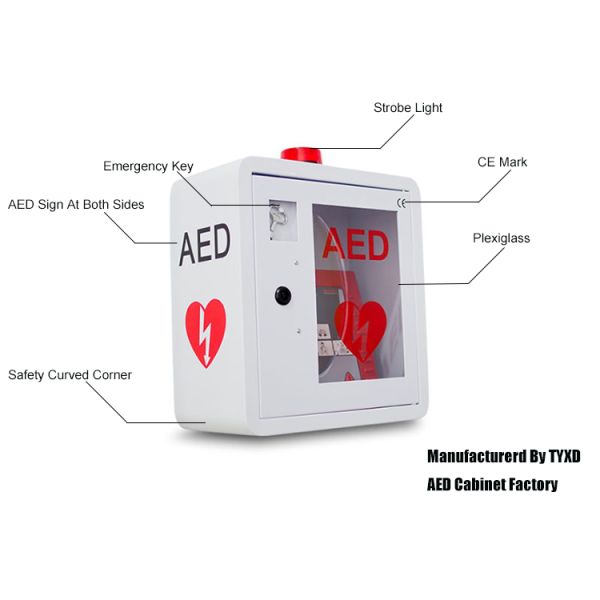Durable Steel AED Defibrillator Cabinets Indoor Use With Curved Corner