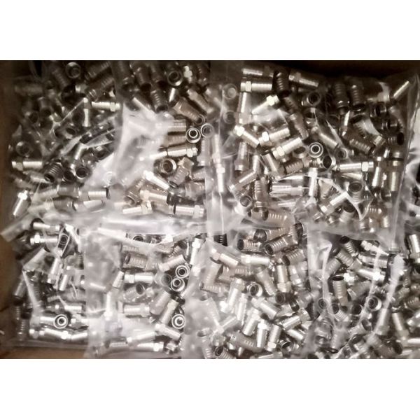 RG6 Crimp On Coaxial Cable Connector, Compression Type TV Branch Distributor Joint